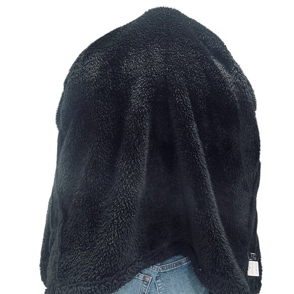 TCOT Women Black Sherpa Fleece Jacket Zip Front Cozy Winter Warm Outerwear M - Picture 7 of 10